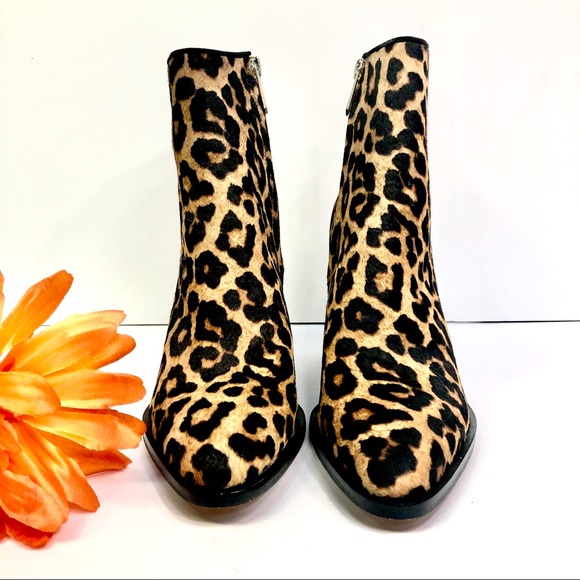 Sam Edelman Blake Leopard Brahma Ankle Boots 7.5 - Picture 4 of 8